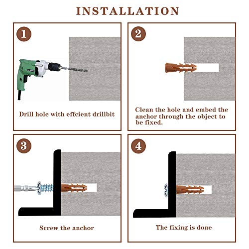 HongWay 370pcs Plastic Drywall Wall Anchors Kit with Screws, Inclu...