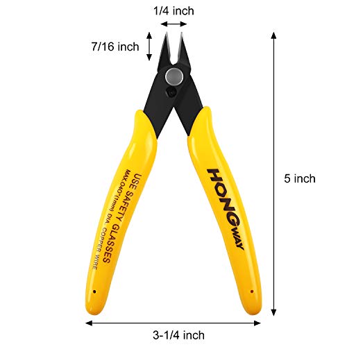 HongWay 5Pack Micro Wire Cutter, Small Side Cutting Clippers with ...