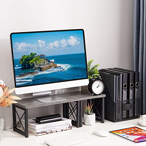 Honiter Wood Desktop Shelf, Office Desktop Storage Rack Wood Displ...