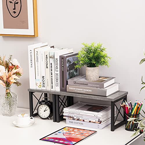 Honiter Wood Desktop Shelf, Office Desktop Storage Rack Wood Displ...