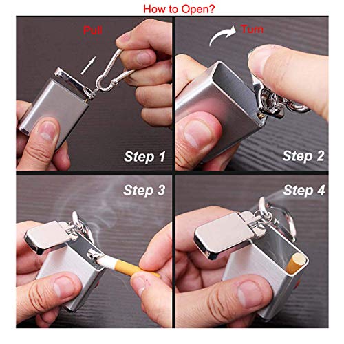 Honoro Metal Portable Ashtray,Outdoor Cigarettes Ashtray with Lid,...