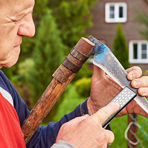 2 Pack Garden Tool Sharpener, Folding Pocket Diamond Knife Sharpen...