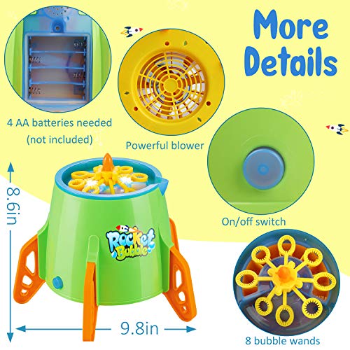 HONYAT Bubble Machine Super Rocket Bubble Blower 2000 Bubbles Per ...