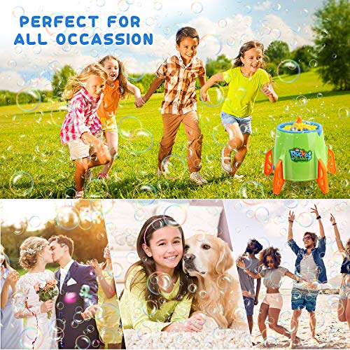 HONYAT Bubble Machine Super Rocket Bubble Blower 2000 Bubbles Per ...
