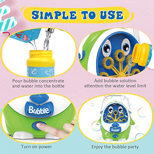 HONYAT Green Penguin Bubble Makers with 4oz Concentrated Bubble So...