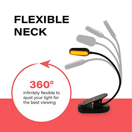 Book Light, Blue Light Blocking, Amber Clip-On Reading Light by Ho...