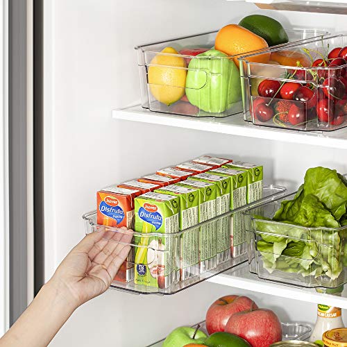 HOOJO Refrigerator Organizer Bins - 8pcs Clear Plastic Bins For Fr...