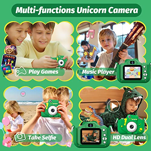 Upgrade Dinosaur Kids Camera, Christmas Birthday Gifts for Girls B...