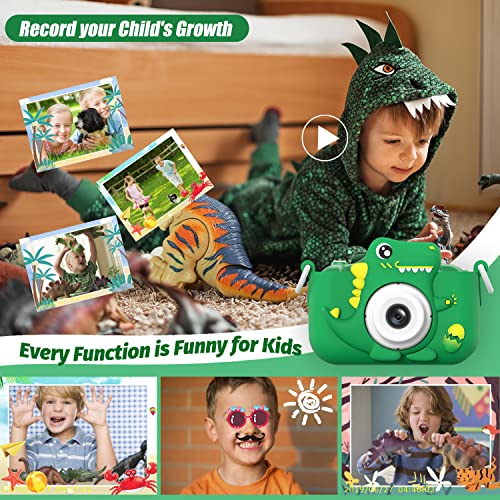 Upgrade Dinosaur Kids Camera, Christmas Birthday Gifts for Girls B...