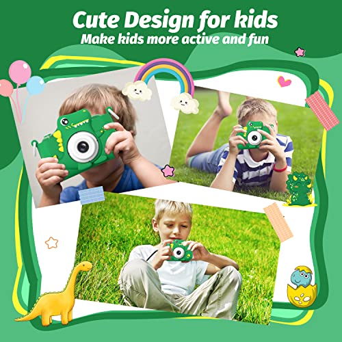 Upgrade Dinosaur Kids Camera, Christmas Birthday Gifts for Girls B...