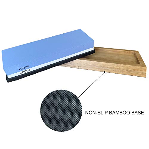 Knife Sharpening Stone Set Multi-Purpose 1000/6000 Grit Whetstone ...