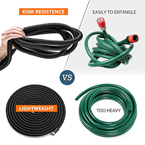 HooSeen Expandable Garden Hose, 50ft Flexible Kink-Free Water Hose...