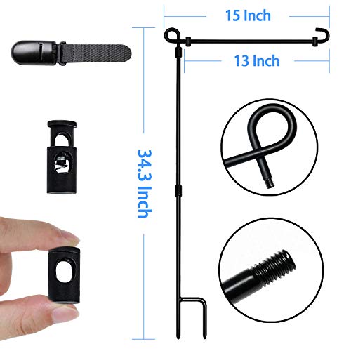 Garden Flag Stand, Premium Garden Flag Pole Holder Metal Powder-Co...