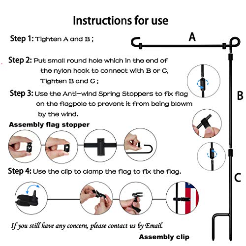 Garden Flag Stand, Premium Garden Flag Pole Holder Metal Powder-Co...