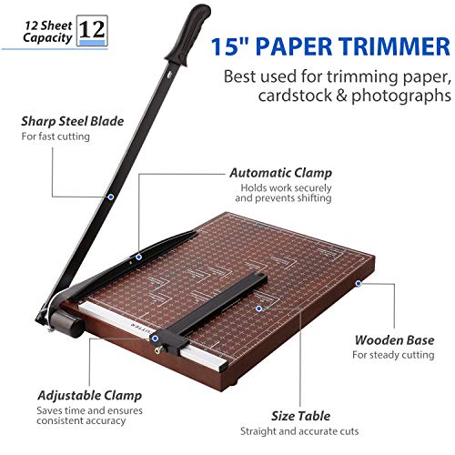 Paper Trimmer, A4 Guillotine Paper Cutter Heavy Duty Photo Guillot...