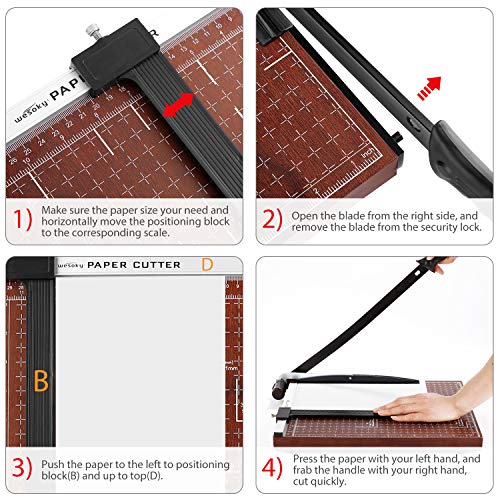 Paper Trimmer, A4 Guillotine Paper Cutter Heavy Duty Photo Guillot...