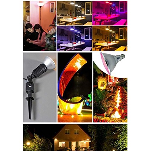 10W PAR30 RGB LED Spotlight Outdoor, E27/E26 Color Changing Light ...
