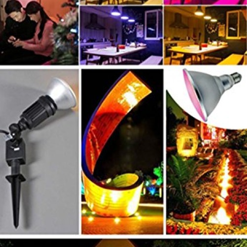 10W PAR30 RGB LED Spotlight Outdoor, E27/E26 Color Changing Light ...