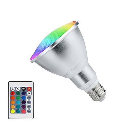 10W PAR30 RGB LED Spotlight Outdoor, E27/E26 Color Changing Light ...