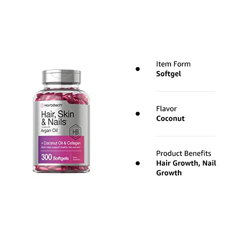 Hair Skin and Nails Vitamins | 300 Softgels | with Biotin and Coll...