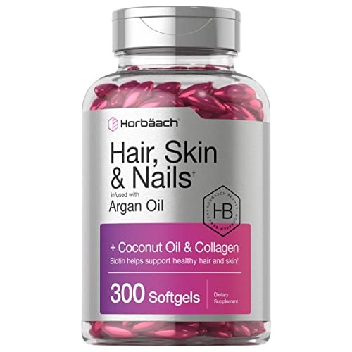 Hair Skin and Nails Vitamins | 300 Softgels | with Biotin and Coll...