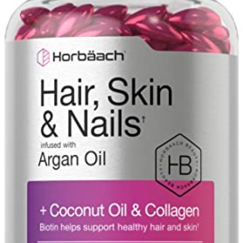 Hair Skin and Nails Vitamins | 300 Softgels | with Biotin and Coll...