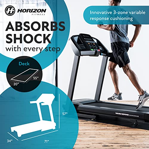 Horizon Fitness T101 Folding Treadmill with Incline for Running an...