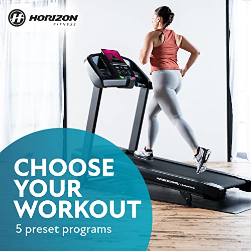 Horizon Fitness T101 Folding Treadmill with Incline for Running an...