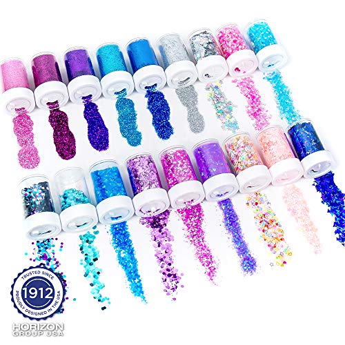 Horizon Group USA Specialty Glitter Shakers, 18 Glitter Shakers, A...