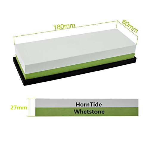 HornTide 600/1500 Grit Combination Whetstone 7-Inch Corundum Water...