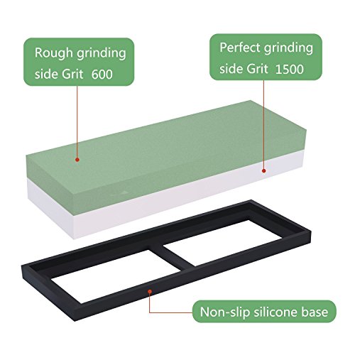 HornTide 600/1500 Grit Combination Whetstone 7-Inch Corundum Water...