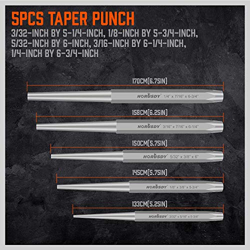 HORUSDY 16-Piece Punch and Chisel Set, Including Taper Punch, Cold...