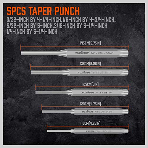 HORUSDY 16-Piece Punch and Chisel Set, Including Taper Punch, Cold...