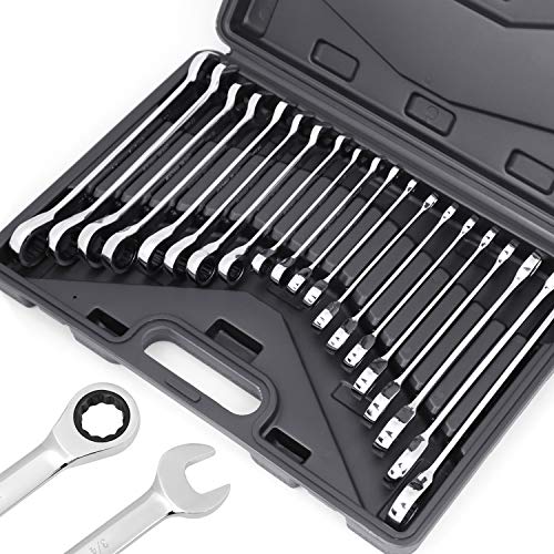 HORUSDY 20-Piece Ratcheting Wrench Set, SAE and Metric, Ratchet Wr...