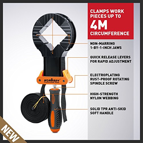 HORUSDY Band Clamp, Woodworking Frame Clamp Strap Holder for Pictu...