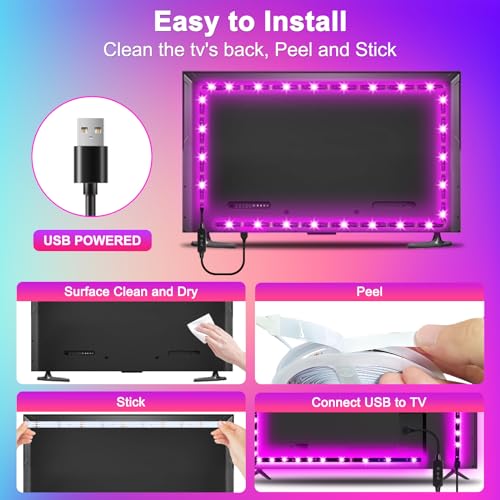 HORYLIT Led Lights for TV 32-43 inch, 9.8ft TV Led Lights That syn...
