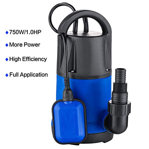 Hosmat 1HP Sump Pump Clean/Dirty Submersible Water Pump with Float...
