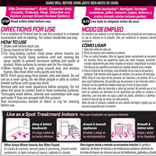 Hot Shot Ant & Roach Plus Germ Killer, Fresh Floral Scent Aerosol,...