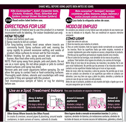 Hot Shot Ant & Roach Plus Germ Killer, Fresh Floral Scent Aerosol,...