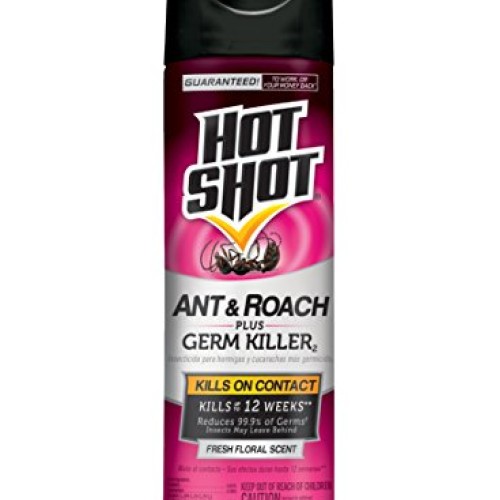 Hot Shot Ant & Roach Plus Germ Killer, Fresh Floral Scent Aerosol,...