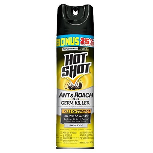 Hot Shot Ant & Roach Plus Germ Killer, Lemon Scent Aerosol, 17.5-O...