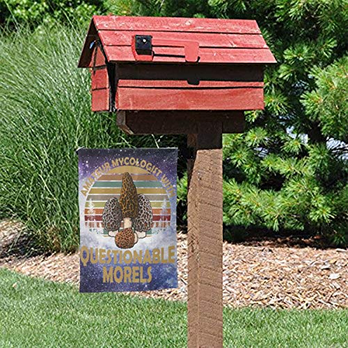 2 Pcs Garden Flag Amateur Mycologist with Questionable Morels 12.5...