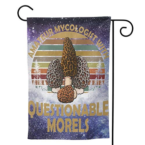 2 Pcs Garden Flag Amateur Mycologist with Questionable Morels 12.5...