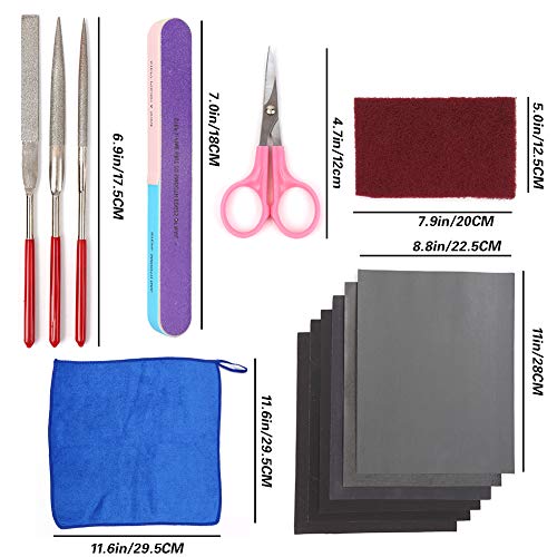 15 Pieces Resin Casting Polishing Tools Set, Include Sand Papers, ...