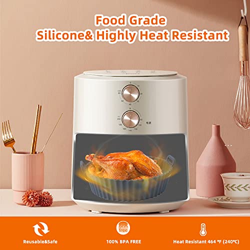 Air Fryer Silicone Liners Pot,2 PACK 8inch Silicone Air Fryer Bask...