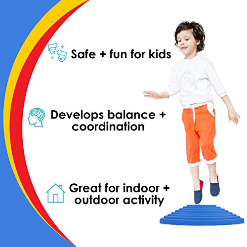 Houseables Balance Stepping Stones, Set of 9, Plastic, Multicolor,...
