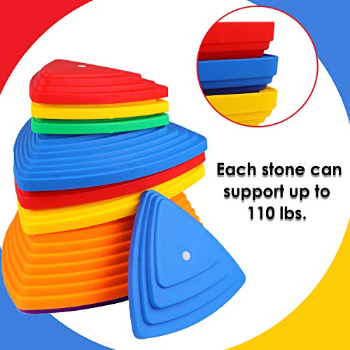 Houseables Balance Stepping Stones, Set of 9, Plastic, Multicolor,...