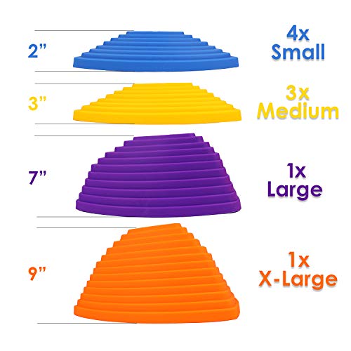 Houseables Balance Stepping Stones, Set of 9, Plastic, Multicolor,...
