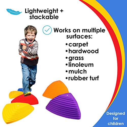 Houseables Balance Stepping Stones, Set of 9, Plastic, Multicolor,...