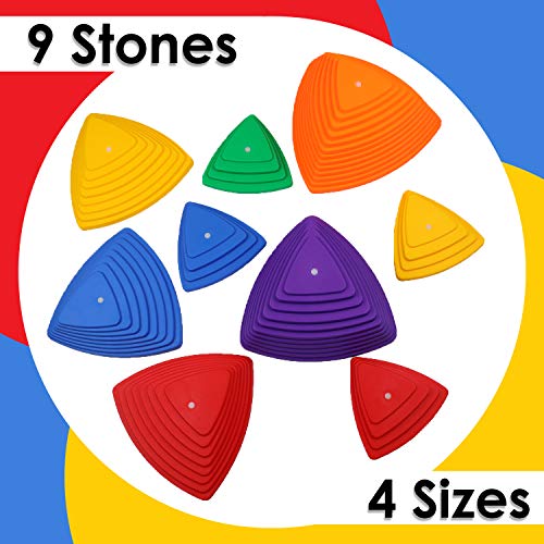 Houseables Balance Stepping Stones, Set of 9, Plastic, Multicolor,...